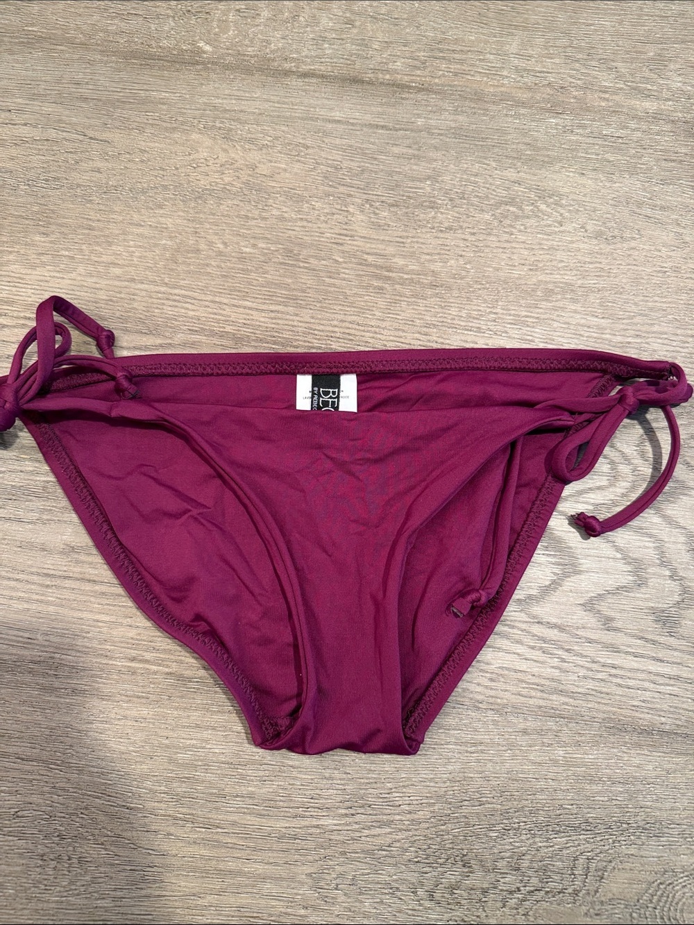 Tie-Side Women's Swim Bottom in Berry size small